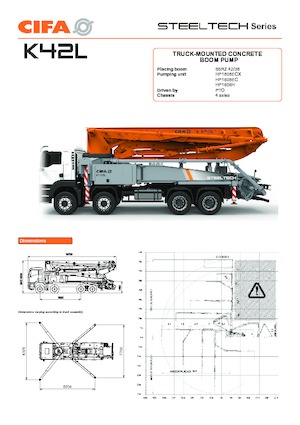 Op vrachtwagen gemonteerde betonpomp CIFA K42L
