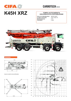 Op vrachtwagen gemonteerde betonpomp CIFA K45H