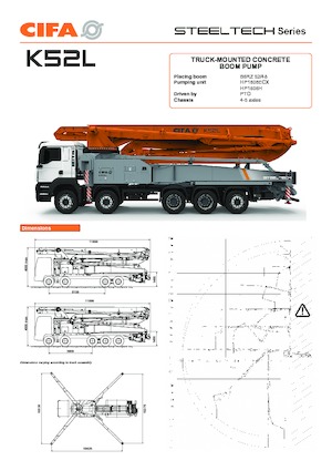 Op vrachtwagen gemonteerde betonpomp CIFA K52L