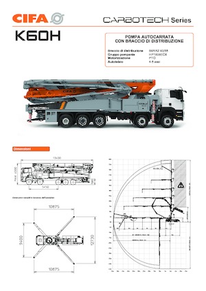 Op vrachtwagen gemonteerde betonpomp CIFA K60H