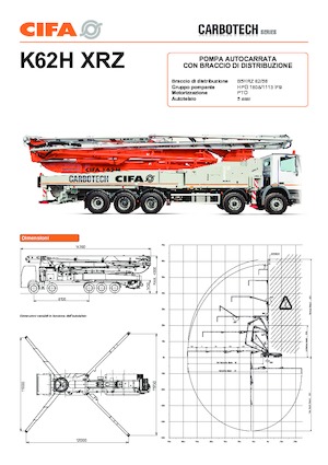 Op vrachtwagen gemonteerde betonpomp CIFA K62H