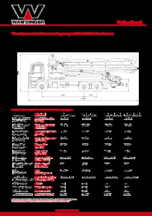 Op vrachtwagen gemonteerde betonpomp Waitzinger THP 125