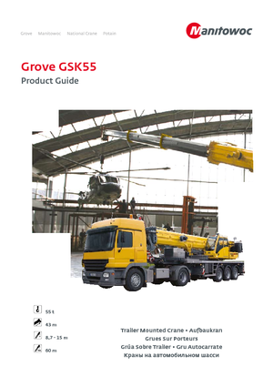 Op vrachtwagen gemonteerde telescoopkranen Grove GSK 55