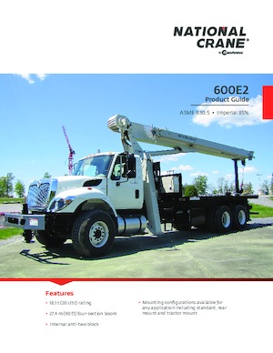 Op vrachtwagen gemonteerde telescoopkranen National Crane 600E2