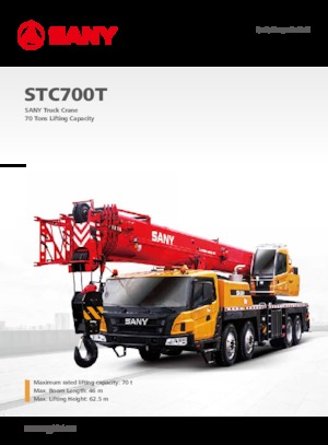 Op vrachtwagen gemonteerde telescoopkranen Sany STC700T
