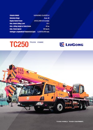 Op vrachtwagen gemonteerde telescoopkranen Liugong TC250