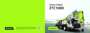 Op vrachtwagen gemonteerde telescoopkranen Zoomlion ZTC1000