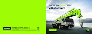 Op vrachtwagen gemonteerde telescoopkranen Zoomlion ZTC250H431