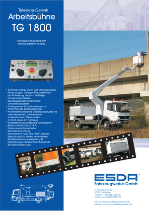 Op aanhangwagen gemonteerde knikarmhoogwerkers Esda TG 1800