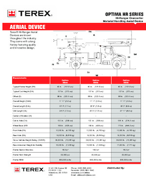 Telescoophoogwerkers op vrachtwagens Terex Optima HR46
