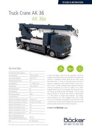 Op vrachtwagen gemonteerde telescoopkranen Böcker AK 37