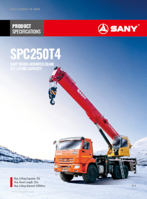 Op vrachtwagen gemonteerde telescoopkranen Sany SPC250T4