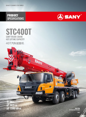 Op vrachtwagen gemonteerde telescoopkranen Sany STC400T