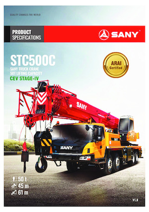 Op vrachtwagen gemonteerde telescoopkranen Sany STC500C