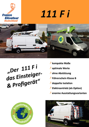 Telescoophoogwerkers op vrachtwagens France Elévateur 111 F i