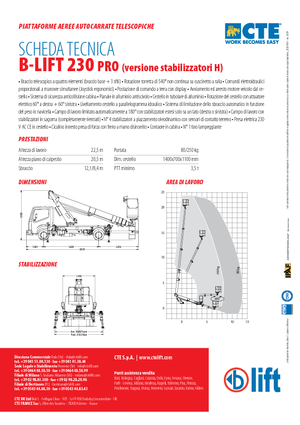 Telescoophoogwerkers op vrachtwagens CTE B-Lift 230 Pro-H