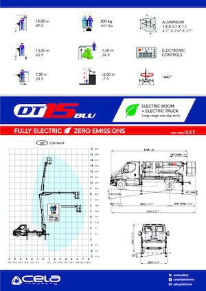 Telescoophoogwerkers op vrachtwagens CELA DT15 blu