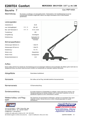 Telescoophoogwerkers op vrachtwagens GSR E200T E4 Comfort