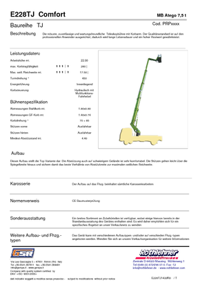 Telescoophoogwerkers op vrachtwagens GSR E228TJ Comfort