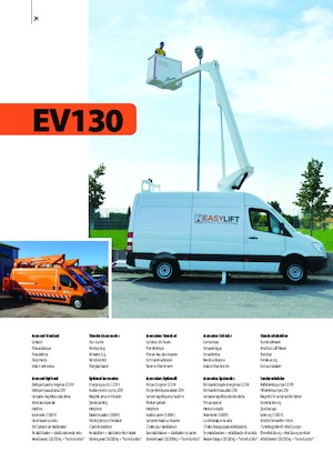 Telescoophoogwerkers op vrachtwagens Easy Lift EV130 