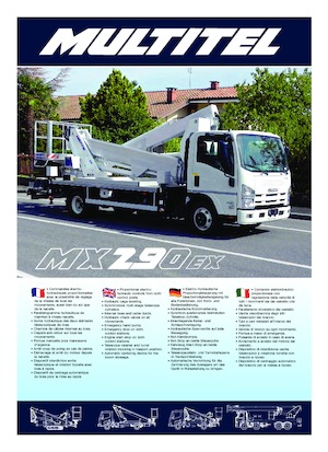 Op aanhangwagen gemonteerde knikarmhoogwerkers Multitel MX 290 EX 6ton