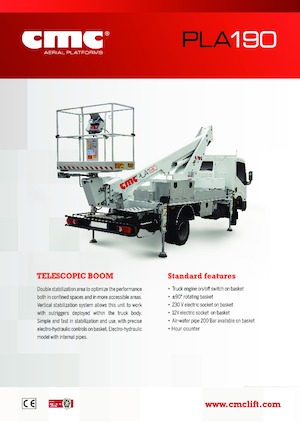 Telescoophoogwerkers op vrachtwagens CMC PLA190