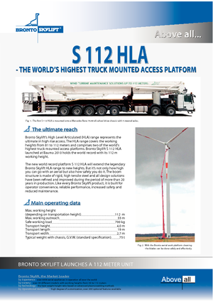 Telescoophoogwerkers op vrachtwagens Bronto Skylift S 112 HLA