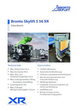 Telescoophoogwerkers op vrachtwagens Bronto Skylift S 56 XR