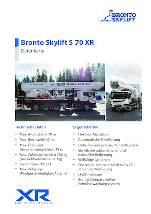 Telescoophoogwerkers op vrachtwagens Bronto Skylift S 70 XR