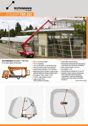 Telescoophoogwerkers op vrachtwagens Ruthmann TBR 200