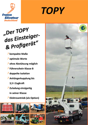 Telescoophoogwerkers op vrachtwagens France Elévateur Topy 12.1