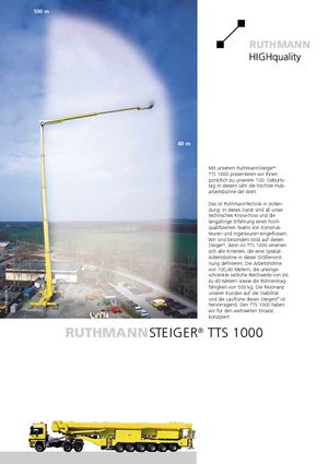 Telescoophoogwerkers op vrachtwagens Ruthmann TTS 1000