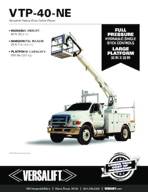 Telescoophoogwerkers op vrachtwagens Versalift VTP-40-NE