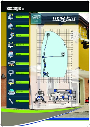 Op aanhangwagen gemonteerde knikarmhoogwerkers Socage DA 320