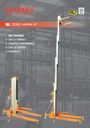 Enkele mast verticale hoogwerkers Leader ML 20