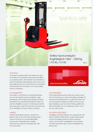 Walkie stapelaars Linde L12AS Triplex 120x50