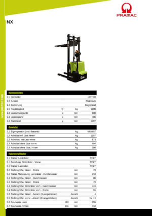 Walkie stapelaars PRAMAC Lifter NX 12/25