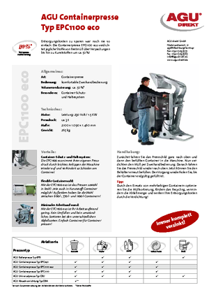 Afvalpersen AGU EPC 1100 eco