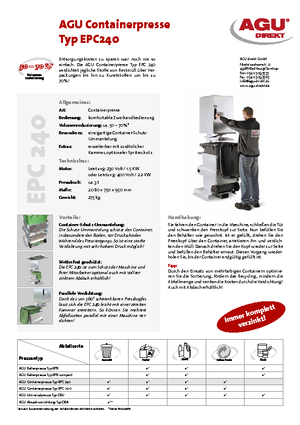 Afvalpersen AGU EPC 240