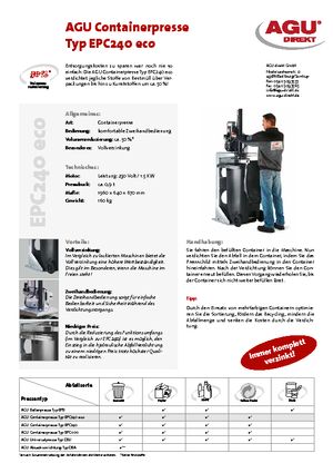 Afvalpersen AGU EPC 240 eco