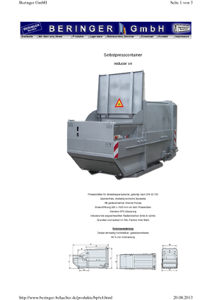 Afvalpersen Beringer reducer x 4 MB