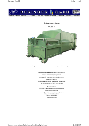 Afvalpersen Beringer reducer x 5 MB