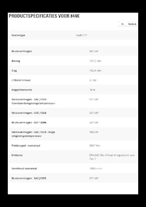 Wiel dozer Caterpillar 844K