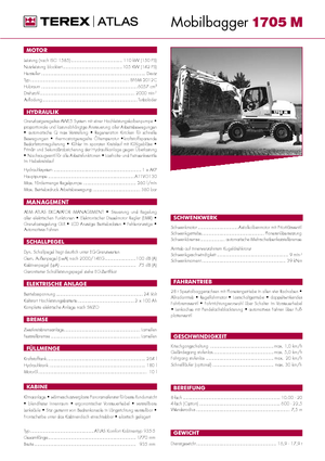 Mobiele graafmachines Atlas 1705 M