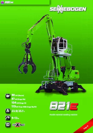 Graafmachines in overslaguitvoering Sennebogen 821M E