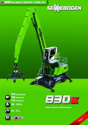 Graafmachines in overslaguitvoering Sennebogen 830M E 