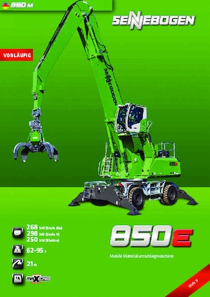 Graafmachines in overslaguitvoering Sennebogen 850M E 