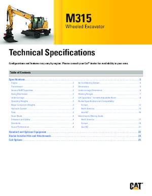Mobiele graafmachines Caterpillar M315