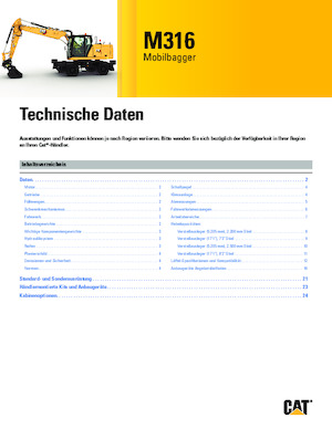 Mobiele graafmachines Caterpillar M316