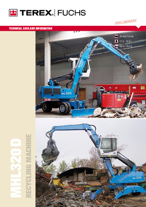 Graafmachines in overslaguitvoering Terex-Fuchs MHL 320 D